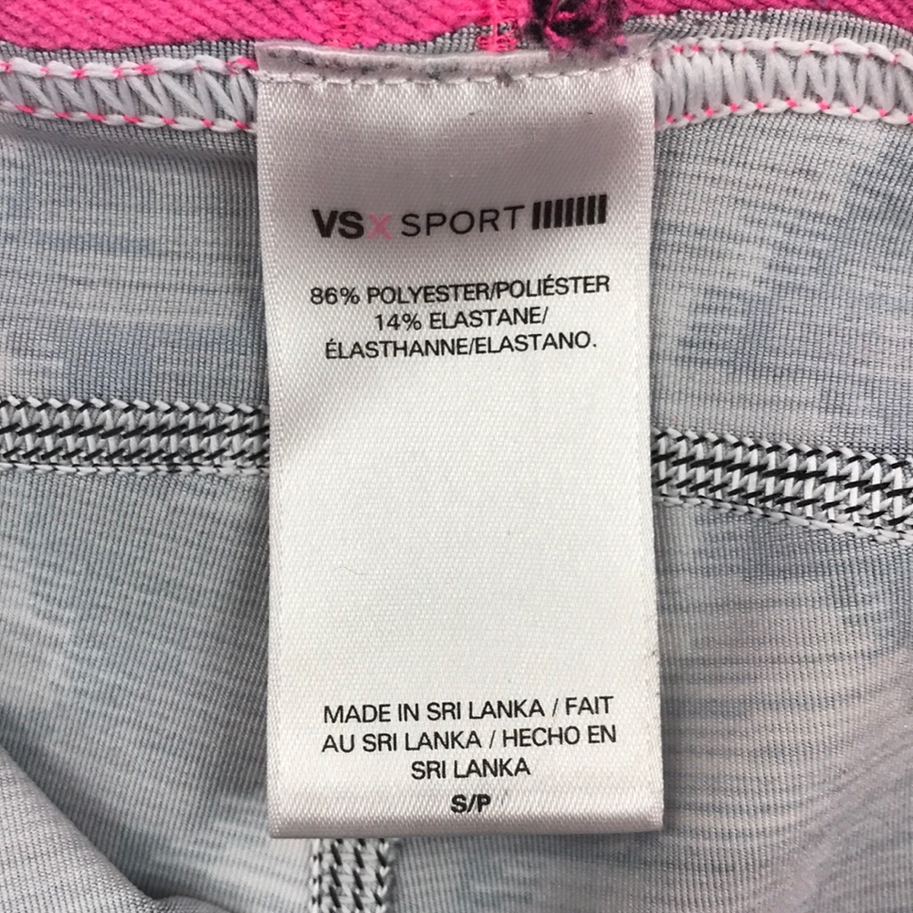 VICTORIA’S SECRET VSX Player Shorts & Sports Bra Set Black White Pink - Picture 13 of 14